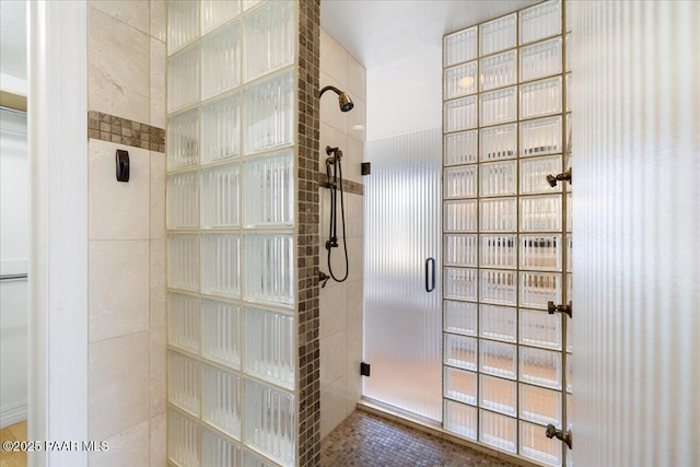 bathroom featuring a walk in shower