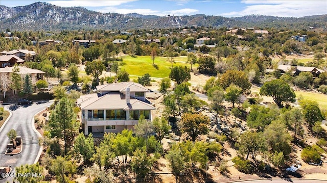 aerial view featuring a mountain view