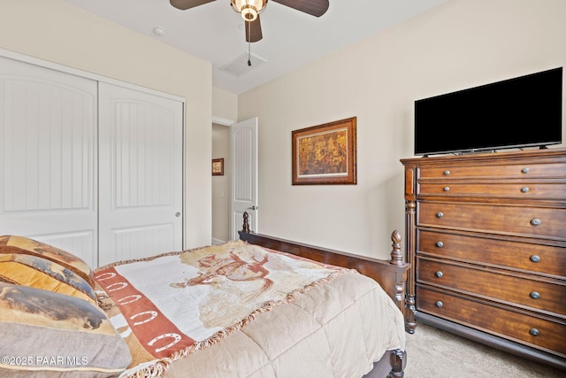 1450 Henry Dr, Chino Valley, AZ 86323 - bedroom with a closet, ceiling fan, and carpet flooring