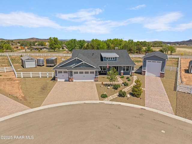 1450 Henry Dr, Chino Valley, AZ 86323 - view of front of home with fence, driveway, and a mountain view