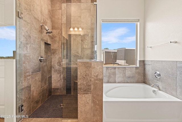 1450 Henry Dr, Chino Valley, AZ 86323 - bathroom with a stall shower, a bath, and healthy amount of natural light