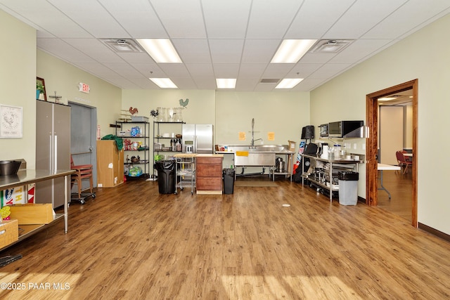 1291 N Wide Open Trl, Prescott Valley, AZ 86314 - office area with wood finished floors and a drop ceiling