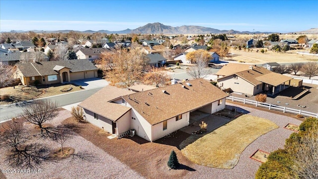 bird's eye view with a mountain view