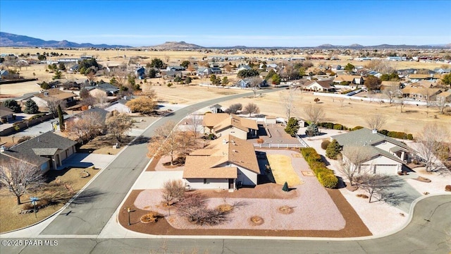 bird's eye view with a mountain view