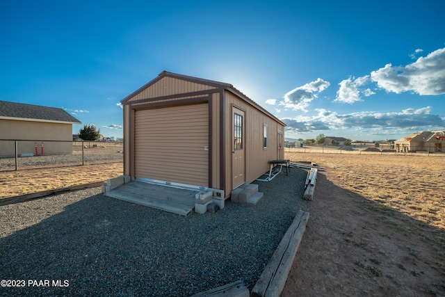 view of outdoor structure with a garage