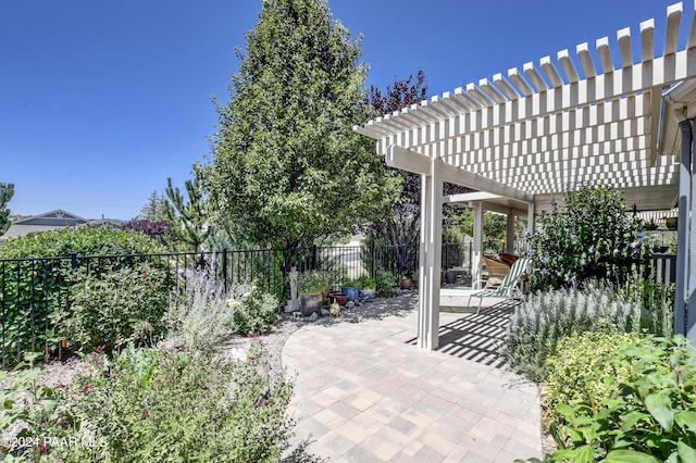 view of patio with a pergola