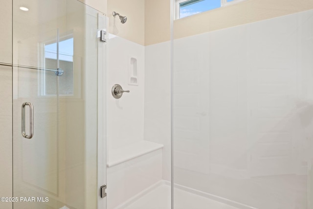 bathroom featuring walk in shower