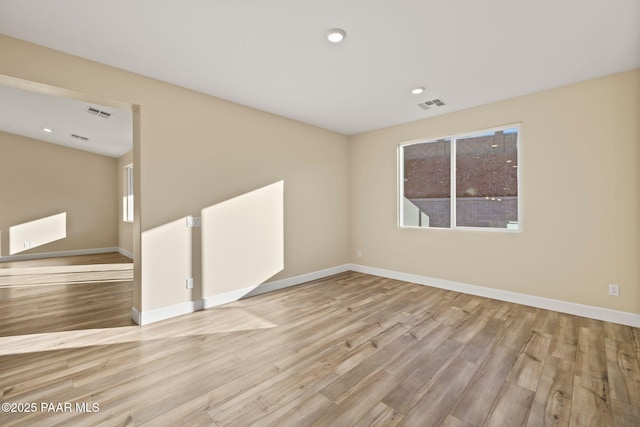 empty room featuring light hardwood / wood-style flooring