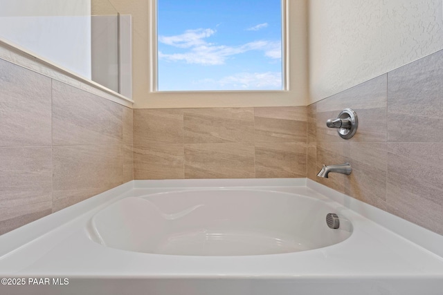 bathroom featuring a washtub