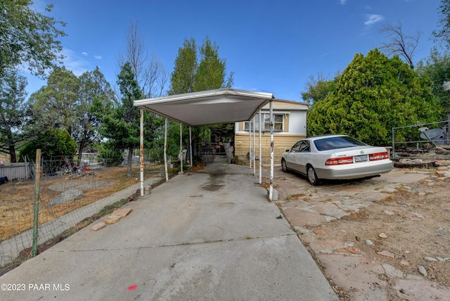 view of front facade featuring a carport