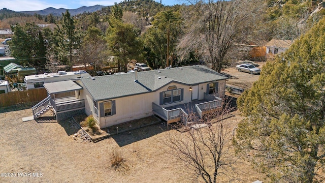 bird's eye view with a mountain view