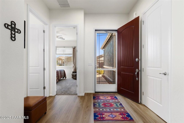 foyer with light hardwood / wood-style flooring