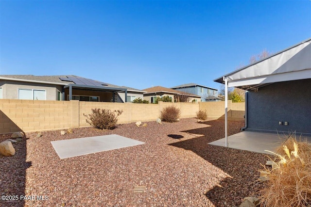 view of yard with a patio area