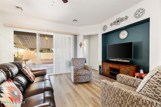 13014 E Vega St, Dewey-Humboldt, AZ 86327 - living area with ceiling fan and wood finished floors
