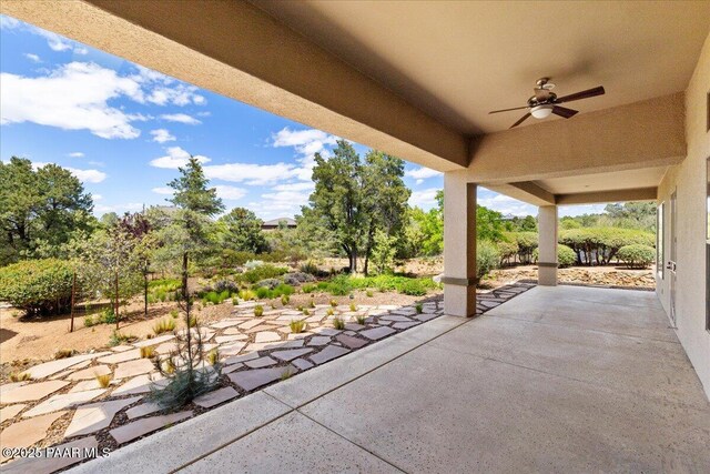 5560 W Halcyone Cir, Prescott, AZ 86305 - view of patio / terrace featuring ceiling fan