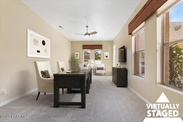 5560 W Halcyone Cir, Prescott, AZ 86305 - carpeted spare room with visible vents, ceiling fan, and baseboards