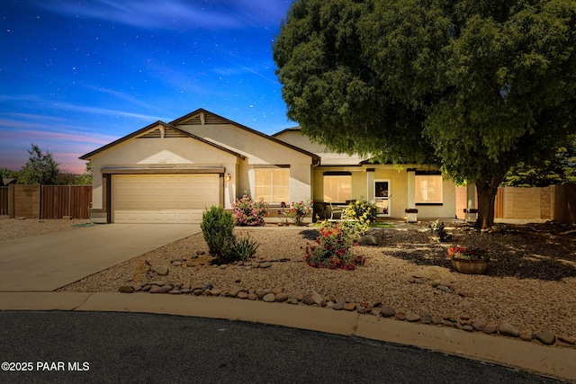 7812 E Rusty Spur Trl, Prescott Valley, AZ 86315 - ranch-style home featuring stucco siding, driveway, and a garage