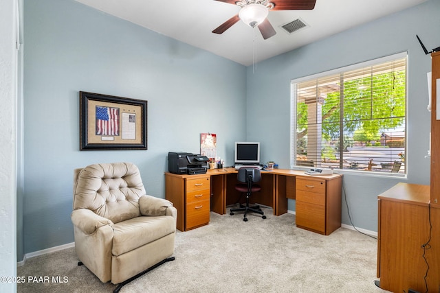 7812 E Rusty Spur Trl, Prescott Valley, AZ 86315 - office space with light carpet, a ceiling fan, and baseboards