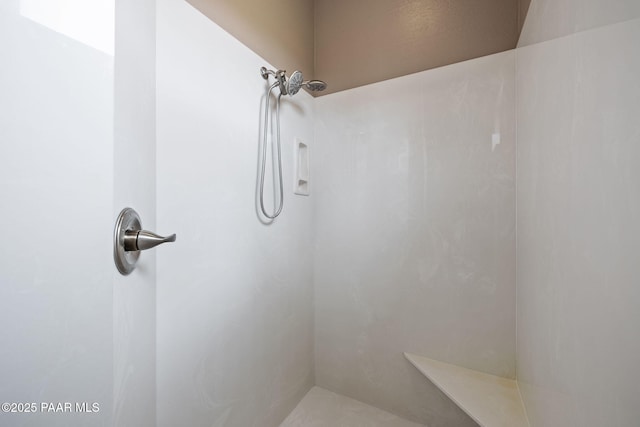 bathroom with a shower