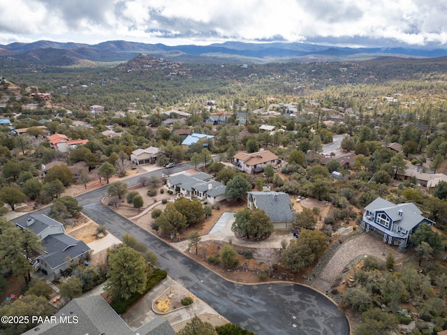 aerial view with a mountain view