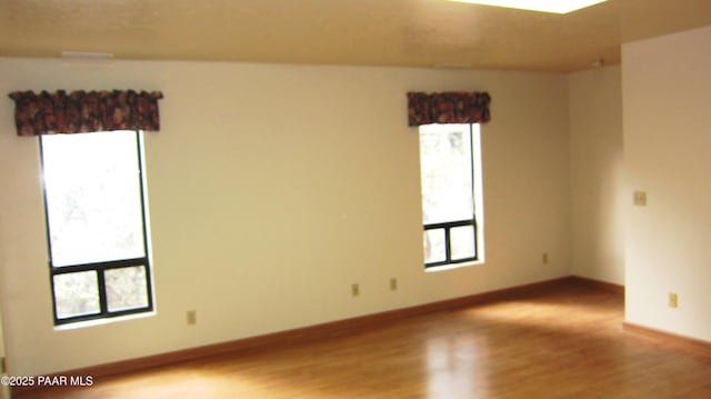 empty room with light wood-style floors and a healthy amount of sunlight