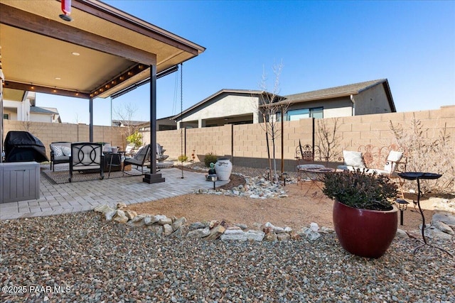 view of yard with a patio area