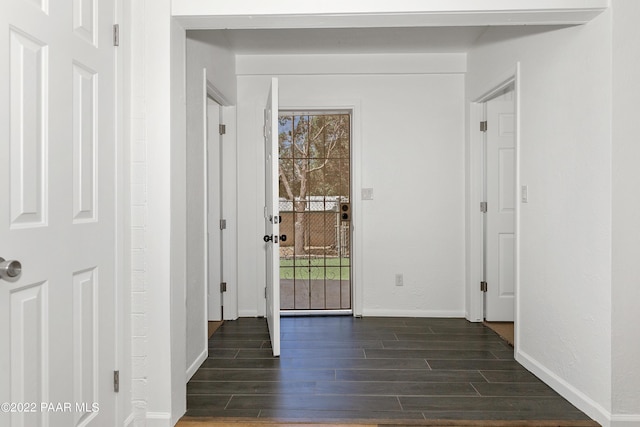 interior space featuring dark hardwood / wood-style floors