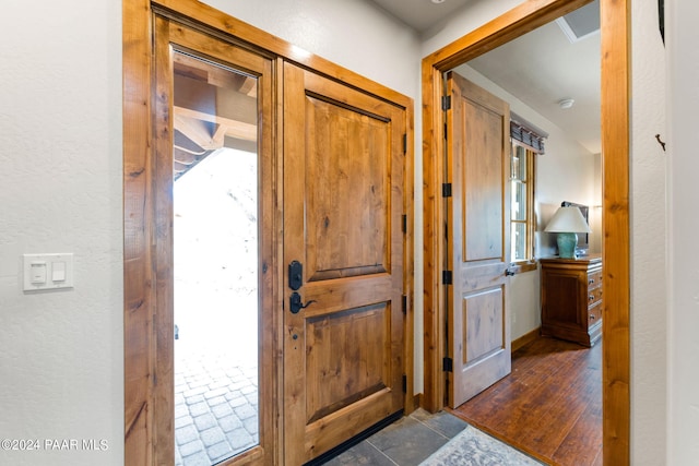 interior space featuring dark wood-type flooring