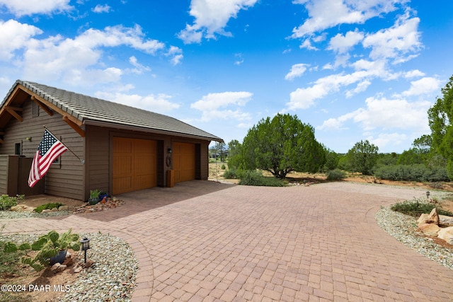 view of garage