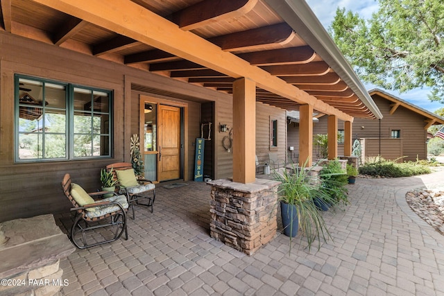 view of patio / terrace featuring covered porch