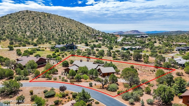 bird's eye view featuring a mountain view