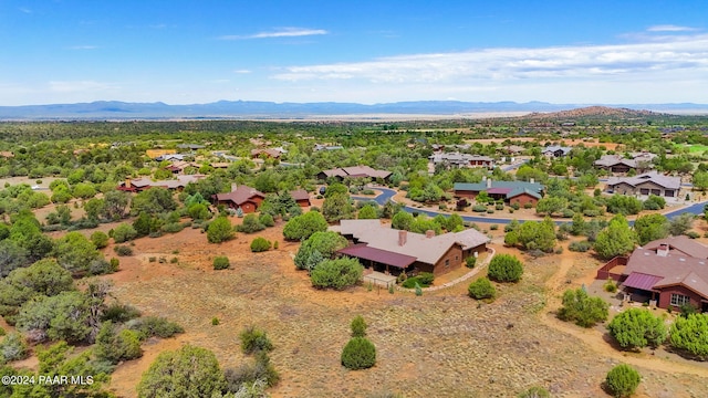 aerial view with a mountain view