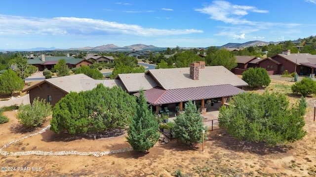 aerial view featuring a mountain view