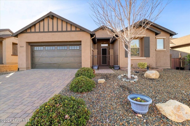 view of front of house featuring a garage