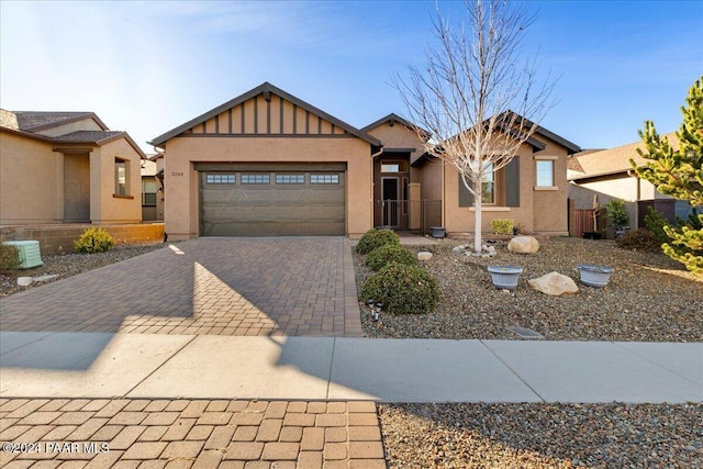 view of front of home with a garage