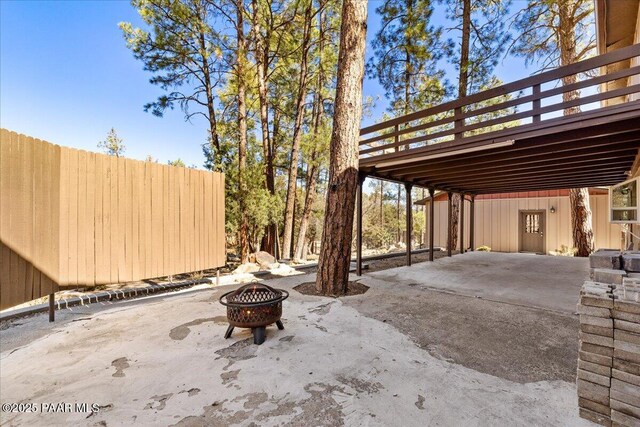 1024 W Copper Basin Rd, Prescott, AZ 86303 - view of patio / terrace featuring a fire pit