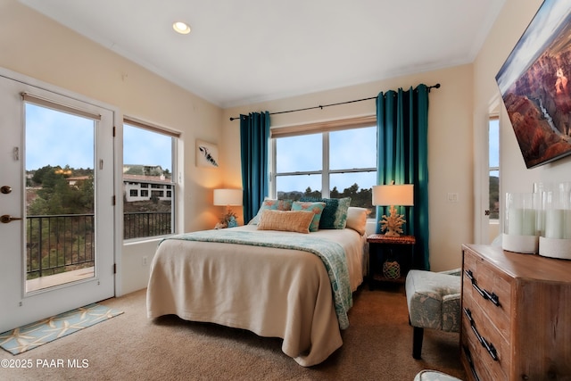 1671 W Catim Way, Prescott, AZ 86305 - carpeted bedroom with multiple windows, recessed lighting, and access to exterior