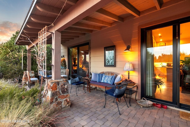 view of patio featuring an outdoor hangout area