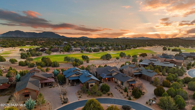 aerial view featuring a residential view and a mountain view