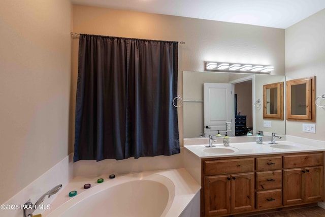 12933 Ponce St, Dewey-Humboldt, AZ 86327 - full bathroom featuring a garden tub and double vanity