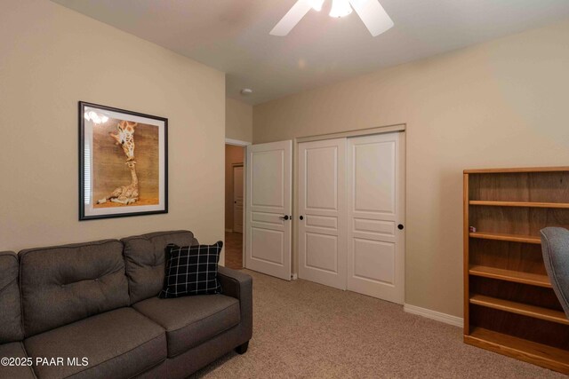 12933 Ponce St, Dewey-Humboldt, AZ 86327 - living room with ceiling fan and light colored carpet