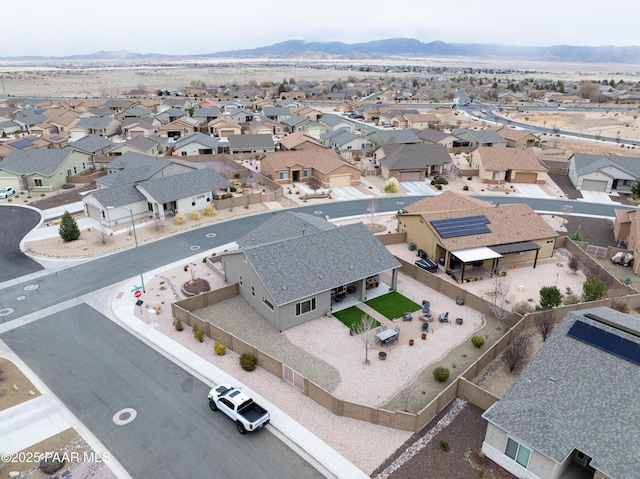 bird's eye view with a mountain view and a residential view