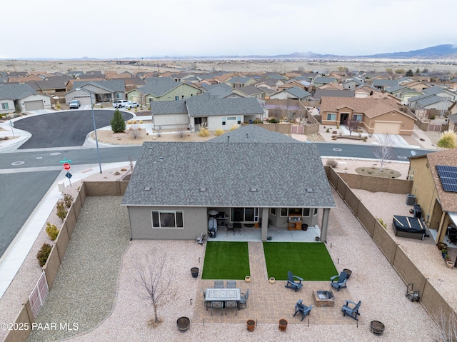 drone / aerial view with a residential view