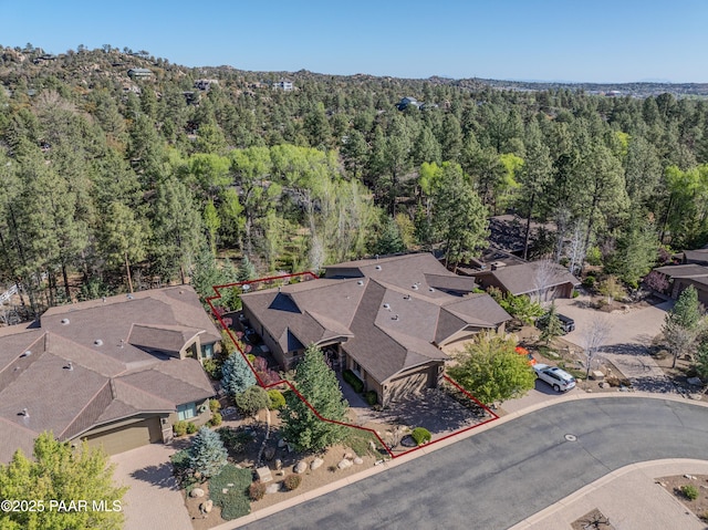 1690 Stable Rock Rd, Prescott, AZ 86303 - bird's eye view with a forest view