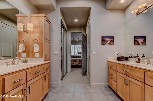1690 Stable Rock Rd, Prescott, AZ 86303 - bathroom with two vanities, connected bathroom, and a sink