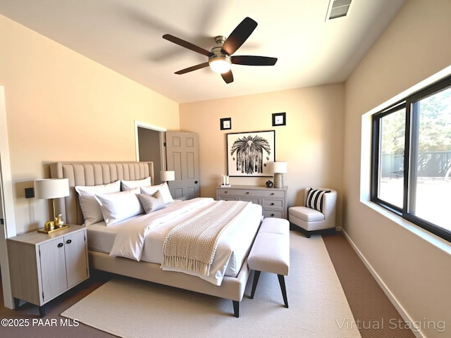7010 N Race Track Rd, Prescott, AZ 86305 - bedroom with dark carpet and a ceiling fan