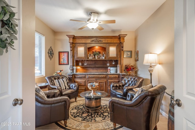 4995 Cactus Pl, Prescott, AZ 86301 - living area with ceiling fan and baseboards