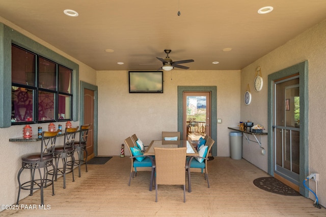 4995 Cactus Pl, Prescott, AZ 86301 - view of patio / terrace with ceiling fan and outdoor dining space