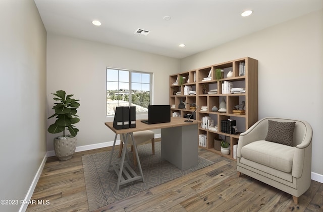 12214 N Petra Cir, Prescott, AZ 86305 - office space featuring wood finished floors, baseboards, and recessed lighting