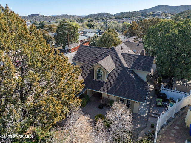 205 S Arizona Ave, Prescott, AZ 86303 - drone / aerial view with a mountain view